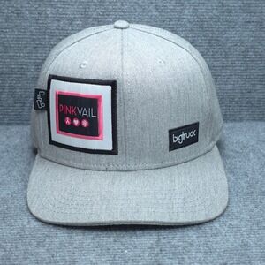Bigtruck Pink Vail Ski Hat Cap Snapback Mens Grey Adjustable Colorado Snowboard